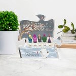 Casse-tête en acrylique Personnalisé Un morceau de mon coeur est au paradis Ornement commémoratif Décoration de bureau Cadeau pour la famille et les a