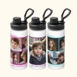 Personalisierte Foto-Collage Sport Food-Grade Edelstahl Wasserflasche Geburtstag Weihnachten Geschenk für Familie Freunde geeignet für Outdoor-Commuti