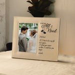 Personalized You are All I Need Romantic Leather  Photo Frame with Name and Initials  Anniversary Valentine's Day Birthday Gift for Couples