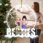 Gepersonaliseerd Kerst Sneeuwvlokje Besties Acryl Ornament Kerstverjaardagscadeaus voor Besties Zus
