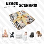 Personalised Vintage Floral Swaddle Set of 3 Baby Blanket Hat with Name and Bow Hair Band Christmas Baby Shower Newborn Gift for Baby