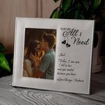 Personalized You are All I Need Romantic Leather  Photo Frame with Name and Initials  Anniversary Valentine's Day Birthday Gift for Couples