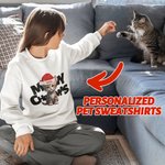 Personalized Lovely Dog Cat Portrait Christmas Unisex Sweatshirt Christmas Gift for Family Kid Pet Lover