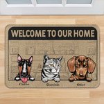 Personalized Welcome To Our Home Pet Door Mat Home Decoration Birthday Gift for Pet Lover