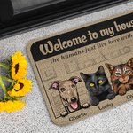 Personalized Welcome To Our House Door Mat Home Decoration Birthday Christmas Gift for Pet Owner