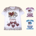 Personalisierte Liebe genannt werden Oma Leopard Plaid Herz Design T-Shirt mit 1-12 Kinder Namen Muttertag Geschenk für Oma Mama