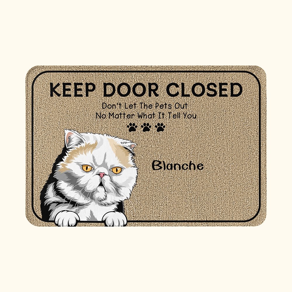 Tapis de Porte Rappel Keep Door Closed Don't Let The Pets Out Home Décoration de Maison Cadeau Noël pour Amoureux des Animaux