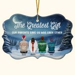 Personalized The Greatest Gift Our Parents Gave Us Was Each Other Irregular Shape Ceramic Ornament Christmas Gift Memorial Gift for Family