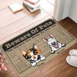 Personalisierte Beware Of Pets Die Besitzer sind schattige Türmatte Home Dekoration Geburtstag Weihnachten Geschenk für Tierhalter