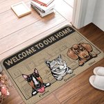 Personalized Welcome To Our Home Pet Door Mat Home Decoration Birthday Gift for Pet Lover