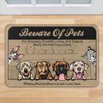 Personalized Beware Of Pets Our Intensely Friendly Really Excited You're Here Door Mat Home Decoration Birthday Christmas Gift for Pet Owner