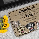 Gepersonaliseerde Pas Op Voor Huisdieren Onze Intens Vriendelijke Echt Opgewonden Je Bent Hier Deurmat Huisdecoratie Verjaardag Kerstcadeau voor Huisd