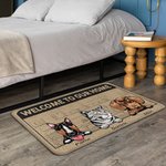 Personalized Welcome To Our Home Pet Door Mat Home Decoration Birthday Gift for Pet Lover