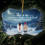 Personalizado A Little Bit Of Crazy A Little Bit Loud Forma irregular Adorno de cerámica Regalo de Navidad Regalo conmemorativo para la familia