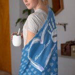 Couverture en Flanelle Personnalisée avec 1-13 Noms Empreintes de Mains Cadeau Familial Anniversaire Fête des Mères