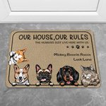 Gepersonaliseerde Mijn Huis Mijn Regels De Mensen Wonen Hier Deurmat Huisdecoratie Verjaardag Kerstcadeau voor Huisdierbezitter