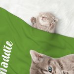 Couverture Douce Personnalisée avec Nom et Photo d'Animal de Compagnie Cadeau Anniversaire Noël pour Chien et Chat