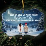 Henkilökohtainen Side By Side Or Miles Apart Epäsäännöllinen muoto Keraaminen koriste Joululahja Muistilahja perheelle