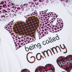 Personalisierte Liebe genannt werden Oma Leopard Plaid Herz Design T-Shirt mit 1-12 Kinder Namen Muttertag Geschenk für Oma Mama