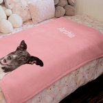 Couverture Douce Personnalisée avec Nom et Photo d'Animal de Compagnie Cadeau Anniversaire Noël pour Chien et Chat