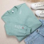 Personalized Mama Embroidered Sweatshirt with Kids Names Mother's Day Birthday Gift for Woman