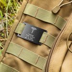 Personalized Stainless Steel Molle Tag Military Patch Backpack Tag with Engraved Icon and Text Military Gift for Him