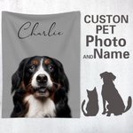 Foto personalizada mascota nombre manta suave cumpleaños regalo de Navidad para perro cachorro gato