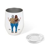Gepersonaliseerde Besties Alcohol Tolerating Bonding Over Keeping Each Other Sane 12oz Wine Tumbler Kerstverjaardagscadeau voor vrienden Besties