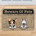 Personalisierte Beware Of Pets Die Besitzer sind schattige Türmatte Home Dekoration Geburtstag Weihnachten Geschenk für Tierhalter