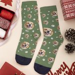 Personalised Multi-color Pet Portrait Socks with Name Cute Christmas Birthday Gift For Pet Lover