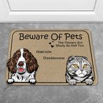 Personalizzato Beware of Pets The Owners Are Shady As Hell Stuoia della porta Decorazione per la casa Regalo di Natale di compleanno per il proprietario dell'animale domestico