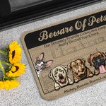 Personalized Beware Of Pets Our Intensely Friendly Really Excited You're Here Door Mat Home Decoration Birthday Christmas Gift for Pet Owner