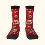Personalised Multi-color Pet Portrait Socks with Name Cute Christmas Birthday Gift For Pet Lover