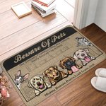Personalized Beware Of Pets Our Intensely Friendly Really Excited You're Here Door Mat Home Decoration Birthday Christmas Gift for Pet Owner