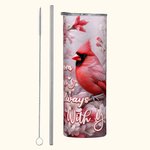 Personalized Cardinal Pattern 3D Print Effect Skinny Tumbler Food-grade Stainless Steel Memory Gift Christmas Gift for Family