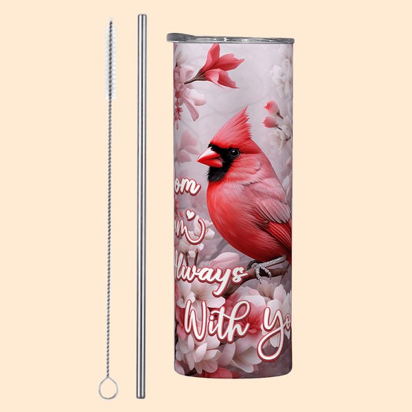 Cardinal Pattern 3D Print Skinny Tumbler