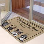 Personalized Welcome To My House The Humans Just Live Here With Us Door Mat 1-6 Pets Home Decoration Housewarming Birthday Gift for Pet Owners
