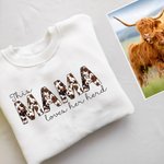 Personalised This Mama Loves Her Herd Highland Cow Sweatshirt Mother's Day Birthday Christmas Gift for Mom Grandma