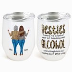 Gepersonaliseerde Besties Alcohol Tolerating Bonding Over Keeping Each Other Sane 12oz Wine Tumbler Kerstverjaardagscadeau voor vrienden Besties