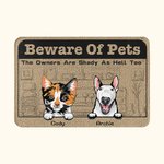 Personalisierte Beware Of Pets Die Besitzer sind schattige Türmatte Home Dekoration Geburtstag Weihnachten Geschenk für Tierhalter