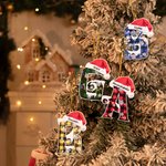 Personalisierte Name Letter Plaid hölzernen Weihnachtsschmuck Baum hängen Geschenk Tag Home Dekoration für Freunde Familie