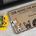 Gepersonaliseerde Mijn Huis Mijn Regels De Mensen Wonen Hier Deurmat Huisdecoratie Verjaardag Kerstcadeau voor Huisdierbezitter