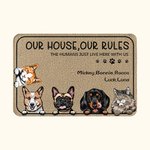 Gepersonaliseerde Mijn Huis Mijn Regels De Mensen Wonen Hier Deurmat Huisdecoratie Verjaardag Kerstcadeau voor Huisdierbezitter