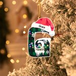 Personalisierte Name Letter Plaid hölzernen Weihnachtsschmuck Baum hängen Geschenk Tag Home Dekoration für Freunde Familie