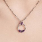 Personalizado Código Morse Mensaje Oculto Anodizado Círculo Collar Collares Joyería Collar sumiso Cumpleaños Aniversario Regalo para las mujeres