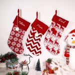 Medias de Navidad Personalizadas Medias de Punto Bordadas con Nombre Bolsa de Regalo Decoración del Hogar Regalo de Navidad para la Familia Niños