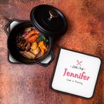 Set di 2 presine termoisolanti personalizzate con icone e testo Regalo di Natale e compleanno per chef e amanti della cucina