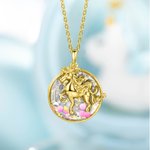 Personalisierte Pailletten Fantasy Einhorn Medaillon Halskette mit Foto Runde Box Anhänger Schmuck Geschenk für Freunde Schwestern