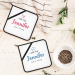 Set di 2 presine termoisolanti personalizzate con icone e testo Regalo di Natale e compleanno per chef e amanti della cucina