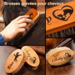 Brosse en Crin pour Cheval Personnalisée Gravée au Laser Cadeau pour Amoureux des Chevaux